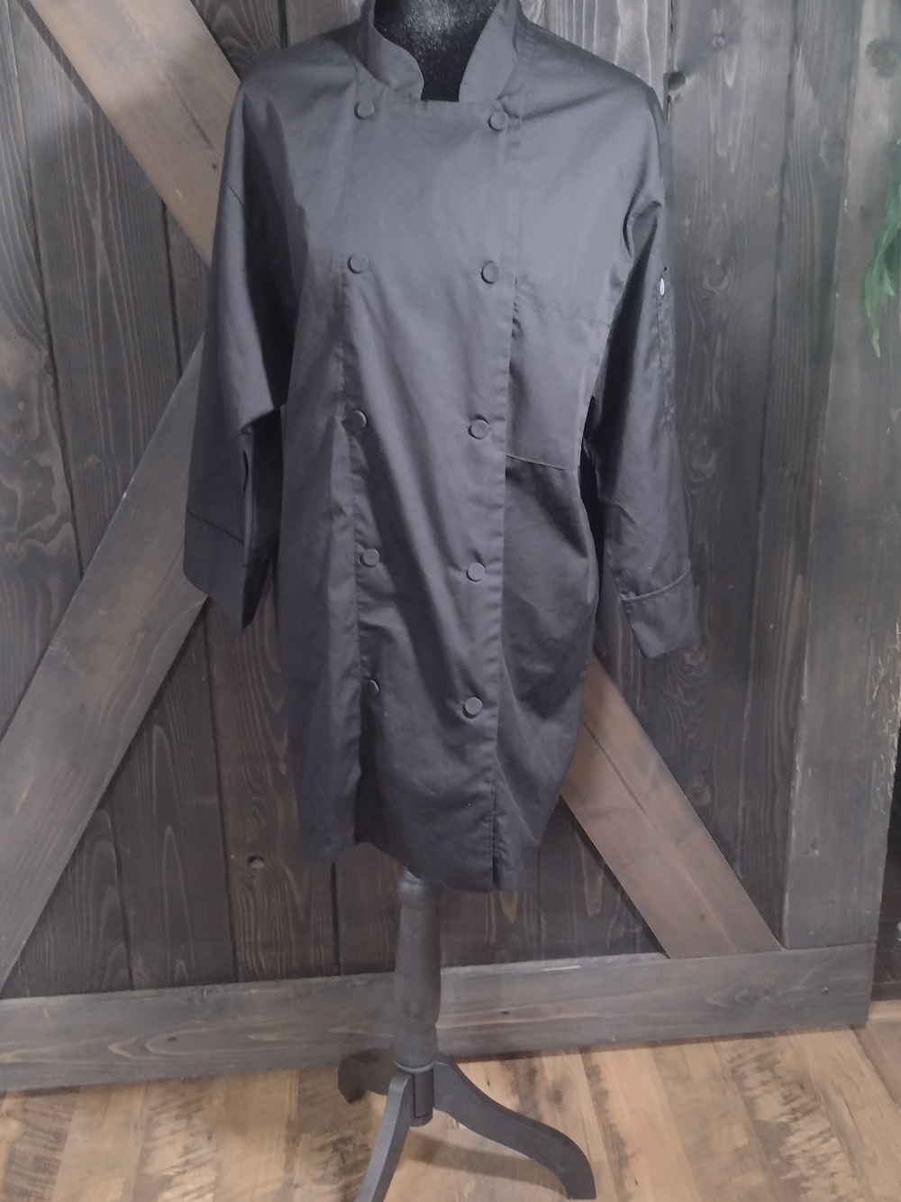 Chef work Men's Black Double-Breasted Chef Jacket Size Medium